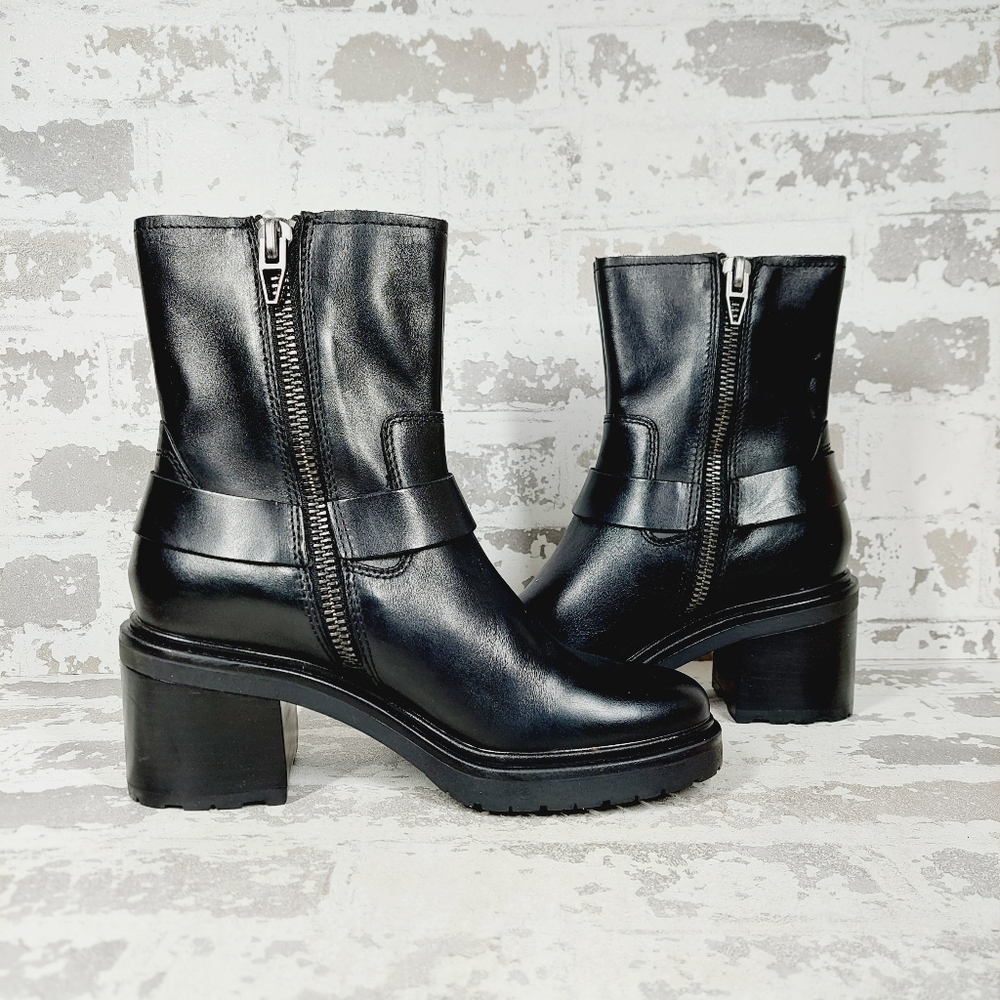 Black Leather Ankle Boots - Picture 3 of 11